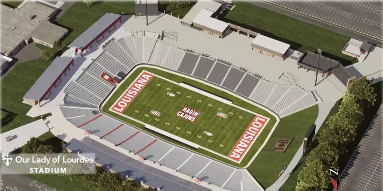 Cajun Field football stadium in Lafayette LA