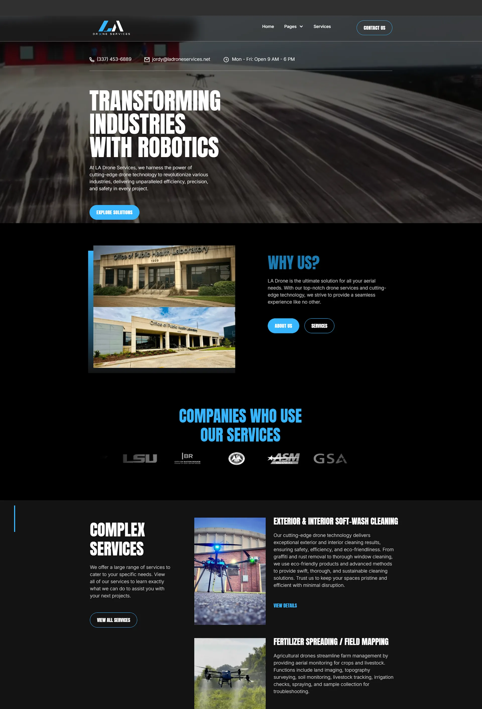 LA Drone Services website by Greauxx