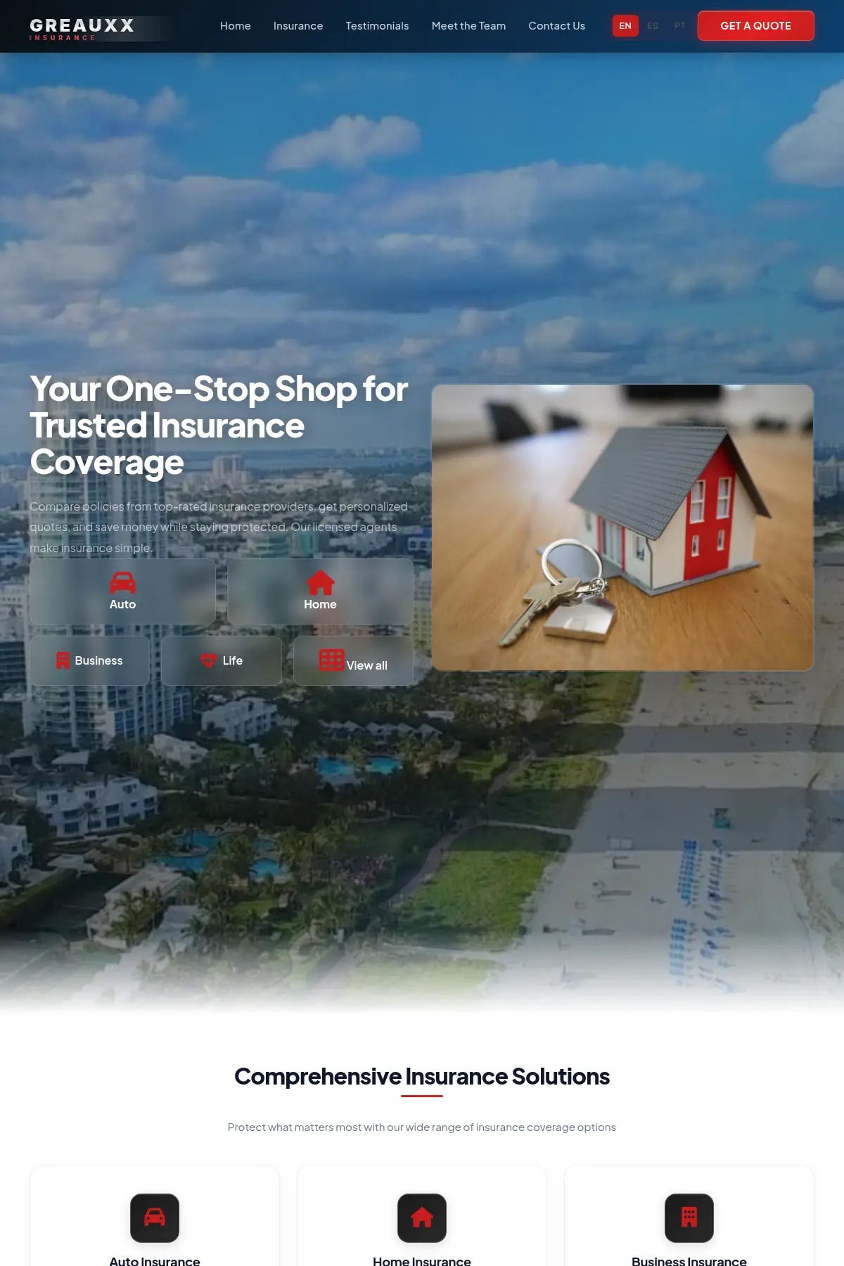 Greauxx Insurance multi-carrier quote website