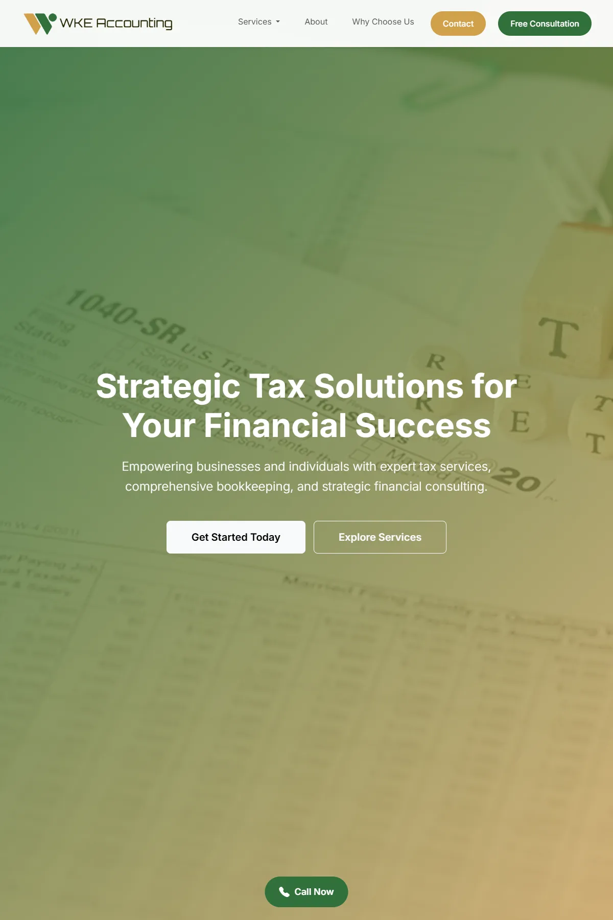 WKE Tax and Accounting website by Greauxx