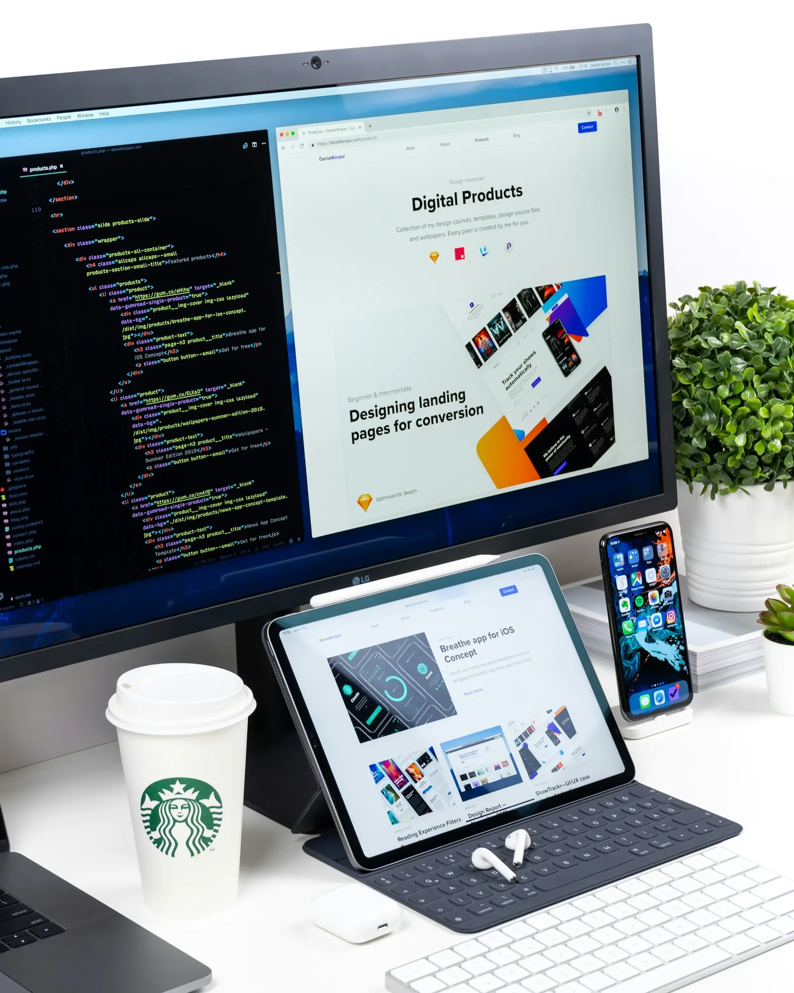 Responsive Greauxx website design shown on desktop, tablet, and mobile screens